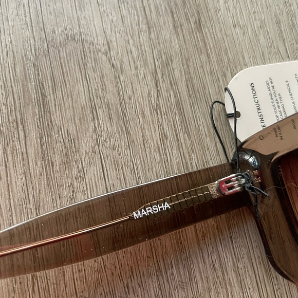 otra marsha clear brown thick oversized retro cat eye sunglasses eyewear NEW - Picture 4 of 4